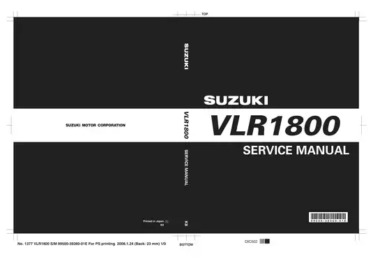 2008 Suzuki VLR1800K8, Boulevard C109R, Intruder C1800R service manual Preview image 1