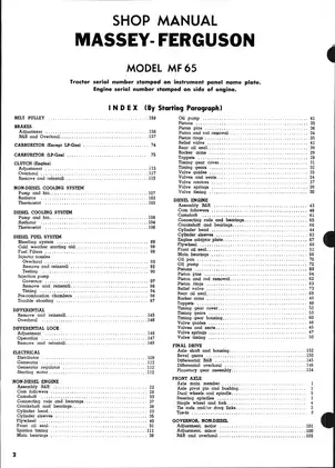 Massey-Ferguson MF65 tractor shop manual Preview image 2