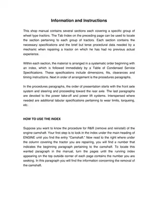 Massey Ferguson Tractor Service Manual for Models MF255, MF265, MF270, MF275, MF290 Preview image 2