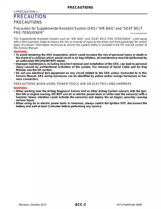 2013 Nissan Pathfinder R52 series Accelerator Control System manual Preview image 2