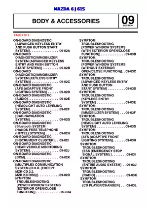 2007-2013 Mazda 6 (J61S) manual