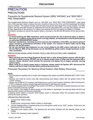 2010-2013 Nissan Armada Accelerator Control System manual Preview image 2