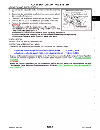 2010-2013 Nissan Armada Accelerator Control System manual Preview image 5