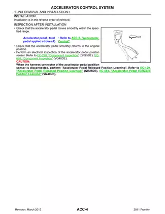 2011-2013 Nissan Frontier Accelerator Control System manual Preview image 4