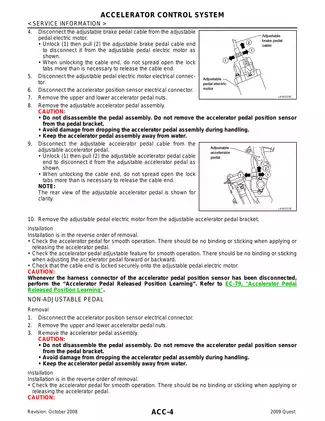 2009-2013 Nissan Quest Accelerator Control System manual Preview image 4