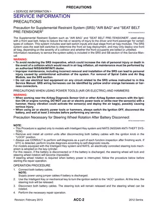 2012-2013 Nissan Sentra B16 Accelerator Control System manual Preview image 2