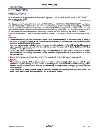 2011-2013 Nissan Titan A60 Accelerator Control System manual Preview image 2