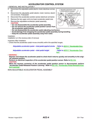 2011-2013 Nissan Titan A60 Accelerator Control System manual Preview image 4