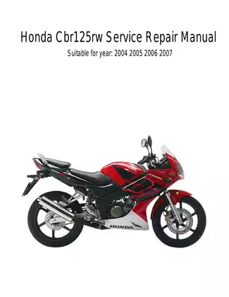 Honda CBR125RW Service Repair Manual (2004-2007) - Comprehensive Digital Guide