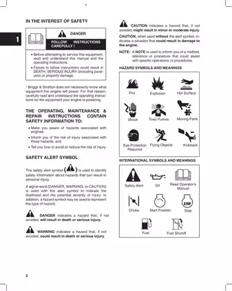 Briggs & Stratton Vanguard Twin Cylinder OHV Engine service manual Preview image 3