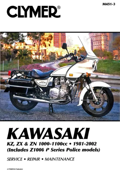 Preview: 1981–2002 Kawasaki KZ, ZX, ZN 1000cc-1100cc Service Manual (ISBN 0-89287-878-9)
