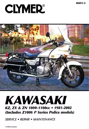 1981-2002 Kawasaki KZ, ZX, ZN, 1000cc-1100cc service, repair maintenance manual Preview image 1