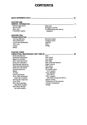 1981-2002 Kawasaki KZ, ZX, ZN, 1000cc-1100cc service, repair maintenance manual Preview image 5