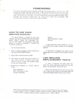 1959-1969 Harley-Davidson Electra Glide, Duo-Glide service manual Preview image 4