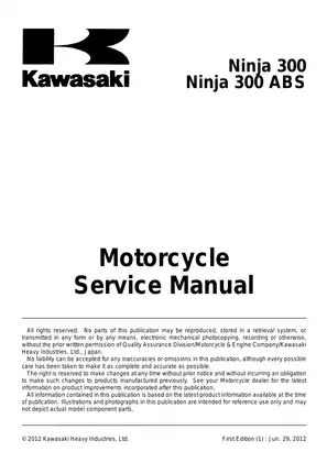 2013 Kawasaki Ninja 300, Ninja 300 ABS service manual Preview image 5