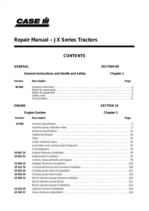 CASE IH JX Series Tractors Service Manual - Comprehensive Guide Preview image 3