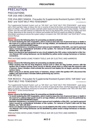 2013 Nissan Rogue Accelerator Control System manual Preview image 2
