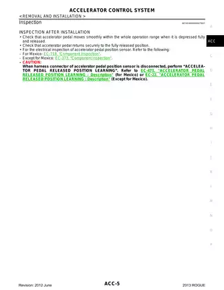 2013 Nissan Rogue Accelerator Control System manual Preview image 5