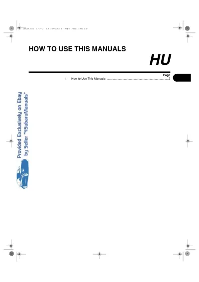 Preview: 2013 Subaru Forester Factory Service Manual (P/N G8180BE2)