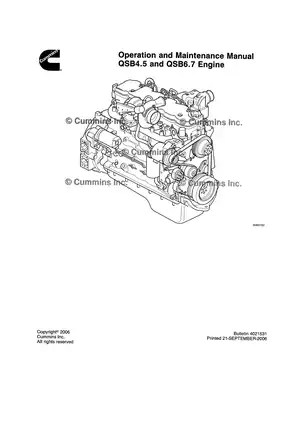 Cummins QSB 4.5, QSB 6.7 engine operation and maintenance manual
