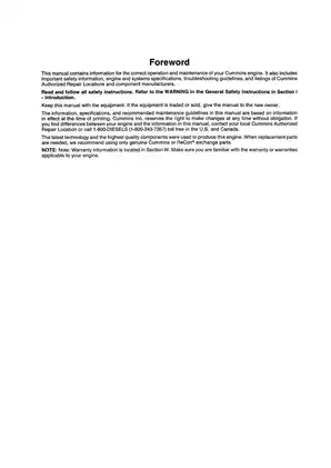 Cummins QSB4.5 and QSB6.7 Engine Operation and Maintenance Manual Preview image 2