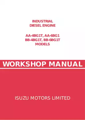 Isuzu AA-4BG1T, 6BG1, BB-4BG1T, 6BG1T industrial diesel engine workshop manual Preview image 1