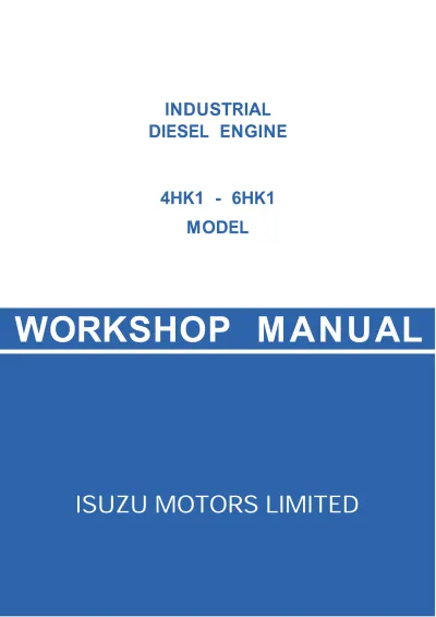 Preview: Isuzu 4HK1 / 6HK1 Diesel Engine Factory Workshop Manual (P/N 9806/3010)