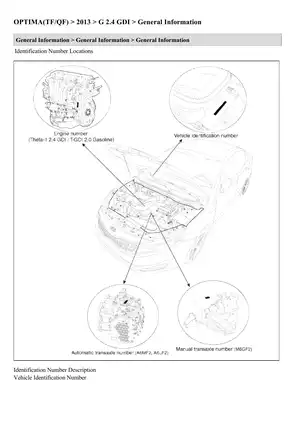 KIA Optima 2013 G 2.4 GDI Service Manual - Comprehensive Repair Guide