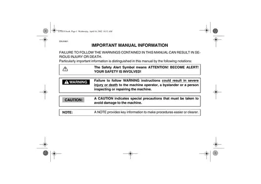 2003-2004 Yamaha Kodiak 400 4x4 manual Preview image 4