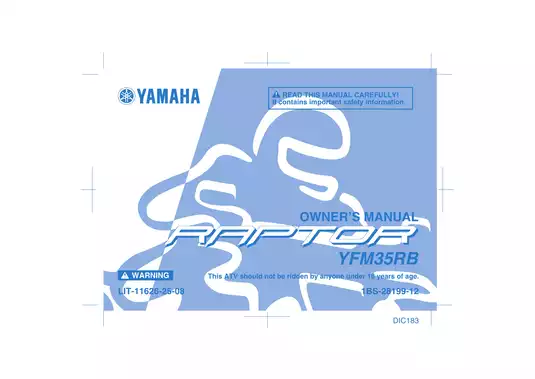 2004-2013 Yamaha Raptor 350 ATV repair manual Preview image 1