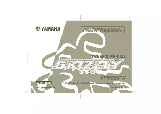2007-2011 Yamaha Grizzly 350 owner´s manual