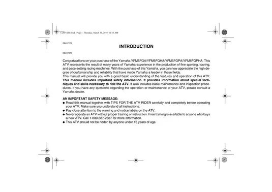 2009-2011 Yamaha Grizzly 550 FI owner´s manual Preview image 3