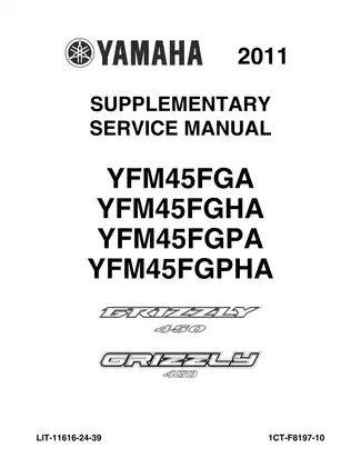 2011-2013 Yamaha Grizzly 450 EPS ATV service manual Preview image 3