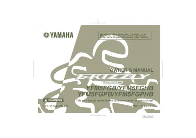 Preview: 2012 Yamaha Grizzly 550/550FI 4x4 Owner's Manual (P/N LIT-11626-25–23, LIT-11616-25-06)