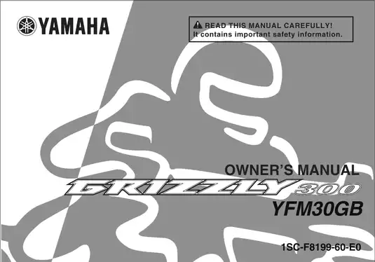 2012-2013 Yamaha Grizzly 300 DIY owner´s manual Preview image 1