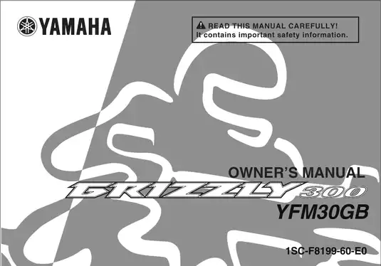 2012-2013 Yamaha Grizzly 300 DIY owner´s manual