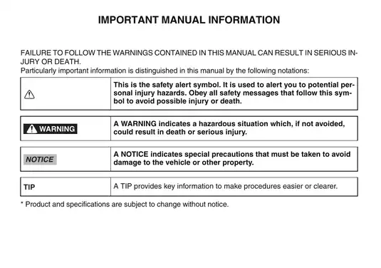 2012-2013 Yamaha Grizzly 300 DIY owner´s manual Preview image 4