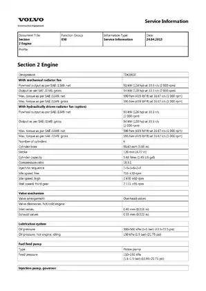 Volvo L70D Loader Service Manual (Construction Equipment) Preview image 5