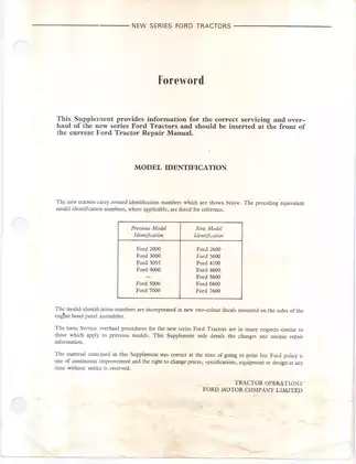 Comprehensive Service Guide for New Series Ford Tractors (1975)