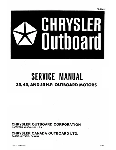 Preview: Chrysler Outboard Service Manual: 35, 45, and 55 HP Motors (P/N OB 2803)