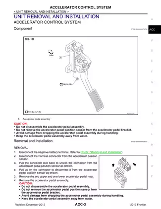 2013 Nissan Frontier D40 series Accelerator Control System manual Preview image 3