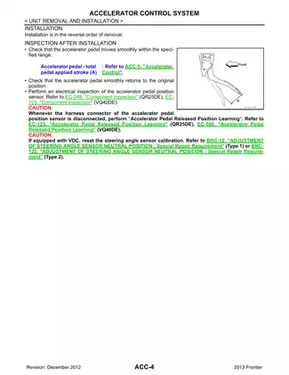 2013 Nissan Frontier D40 series Accelerator Control System manual Preview image 4