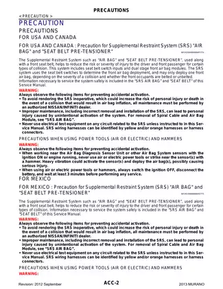 2013 Nissan Murano Z51 service repair manual Preview image 2