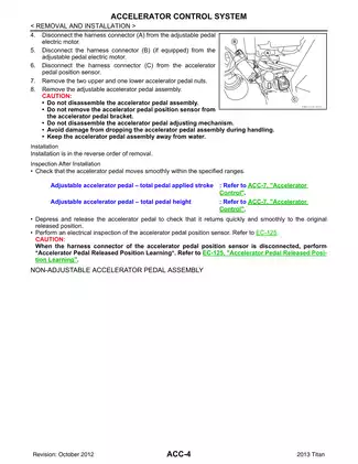 2013 Nissan Titan A60 series ACCELERATOR CONTROL SYSTEM manual Preview image 4