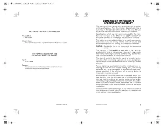 1988-2003 Bombardier WSP, SPI, SPX, GTI, GTS, HX, XP, GSX, GTX Sea-Doo repair manual Preview image 3