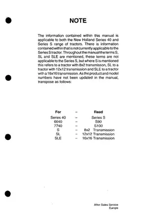 Ford New Holland series 40, series 40, 5640, 6640, 7740, 7840, 8240, 8340 row-crop tractor manual Preview image 3