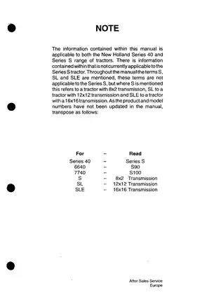Ford New Holland Series 40 and S Tractors Repair Manual Preview image 3