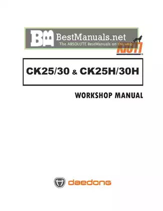 KIOTI CK25/CK30 Workshop Manual - Complete Guide for Maintenance and Repair
