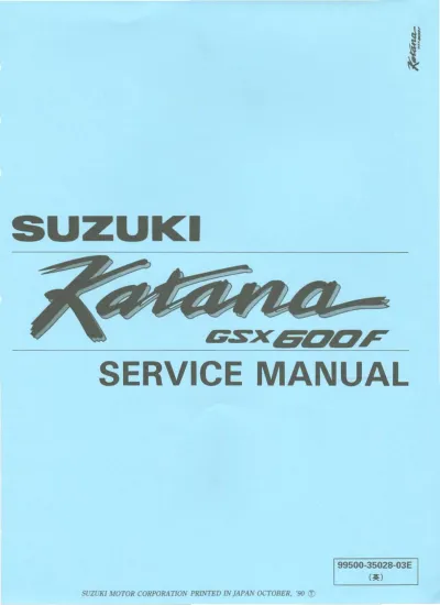 Preview: Suzuki Katana 600/GSX600F (1988–97) Service Manual (P/N 99500-35028-03E)