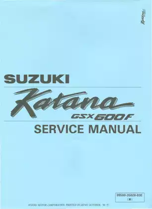 1989-1997 Suzuki Katana 600 GSX-600F service manual